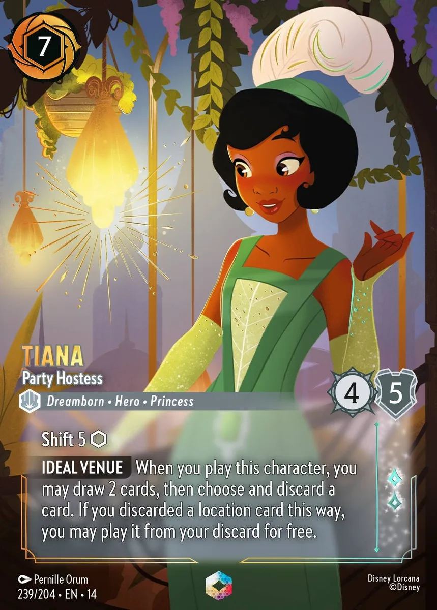 Tiana Party Hostess Disney Lorcana card