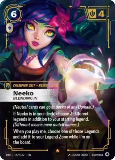 Neeko Blending In champion unit card Riftbound Radiance