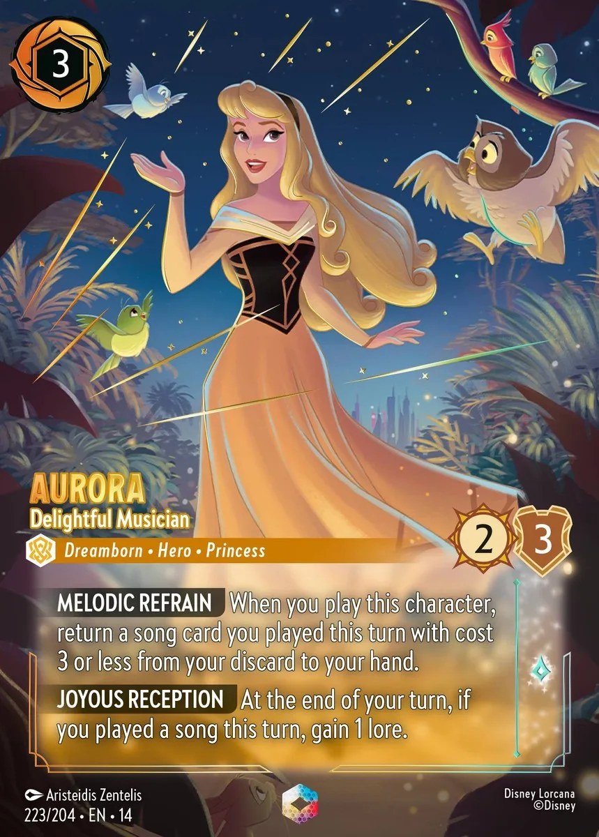 Aurora Delightful Musician Disney Lorcana card
