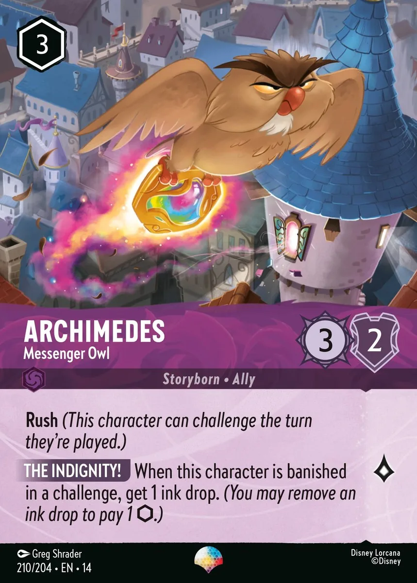Archimedes Messenger Owl Disney Lorcana card